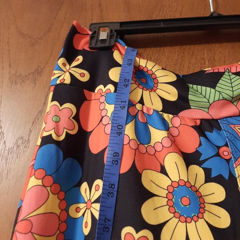 NEW ! Deerose High Waist Stretch Bell Bottom Slim-Fit Flare Leg Hippie Pant Sz L - Picture 3 of 8